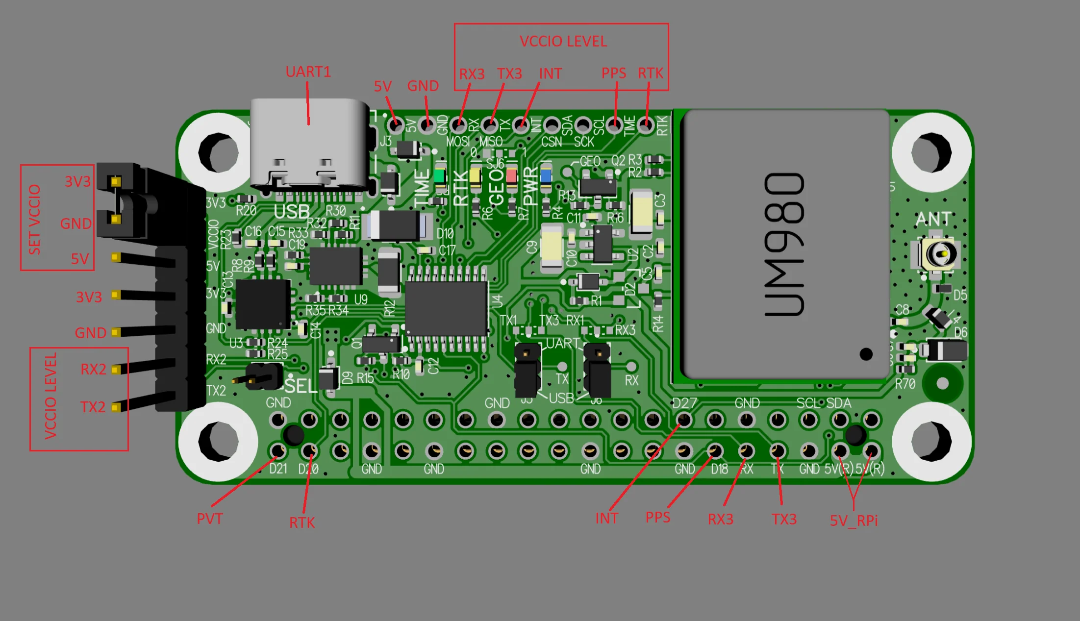 UM980 RTK GNSS Raspberry PI HAT - Image 3