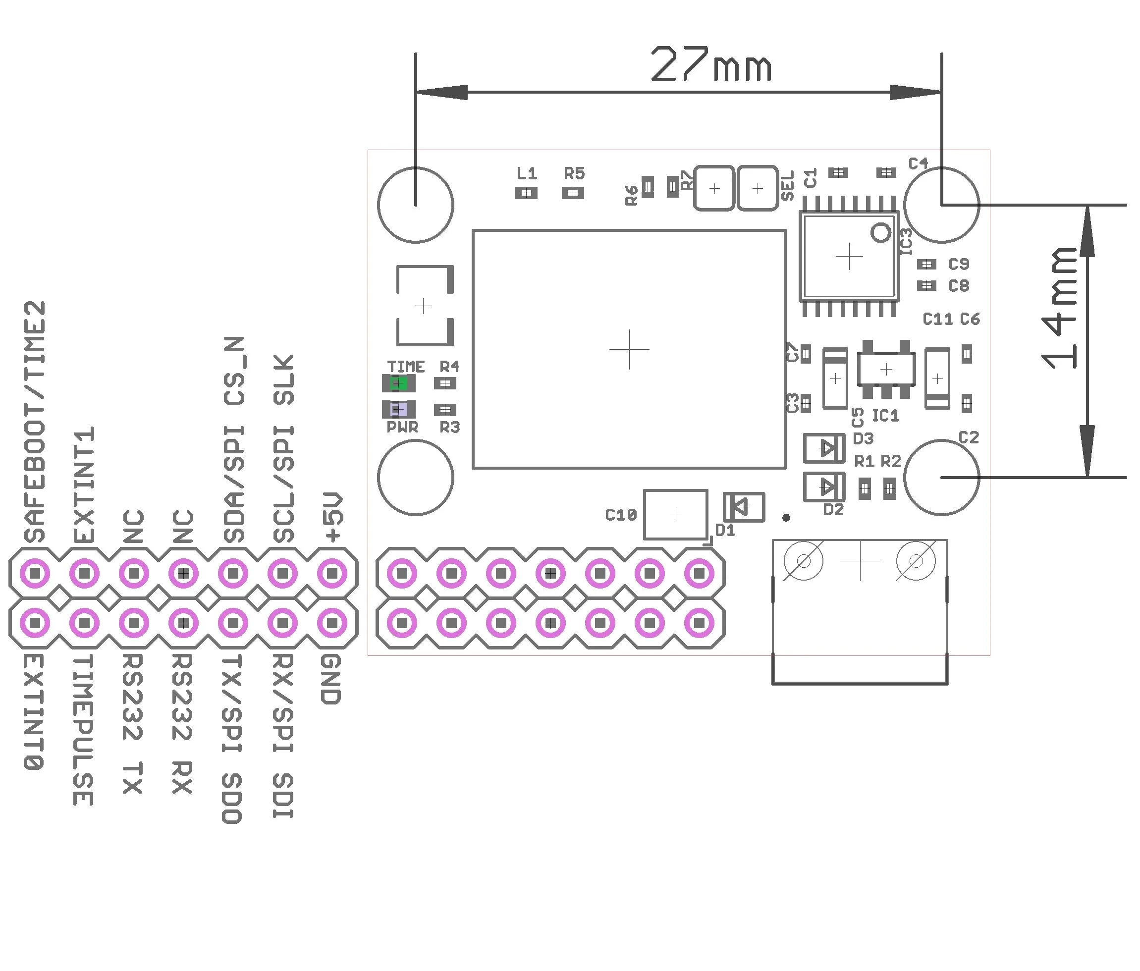 NEO-M8T TIME and RAW RS232 receiver board with UF.L (RTK ready) - Image 4