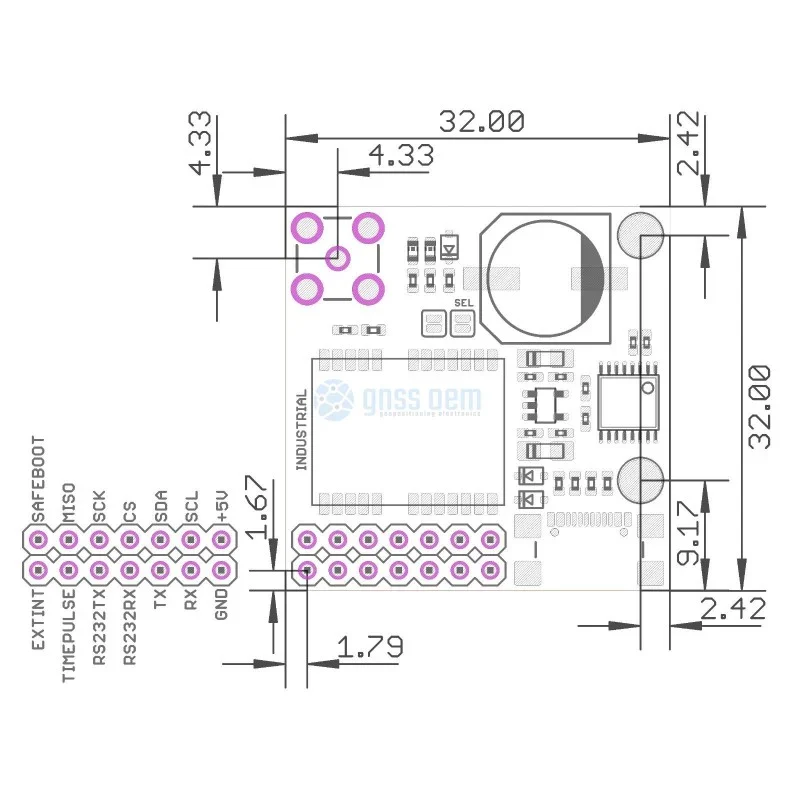 NEO-M9V RS232 INGUSTRIAL GNSS UDR/ADR module with SMA - Image 3