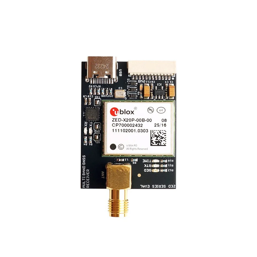 ZED-X20P all-band high precision GNSS module with SMA, JST and USB C