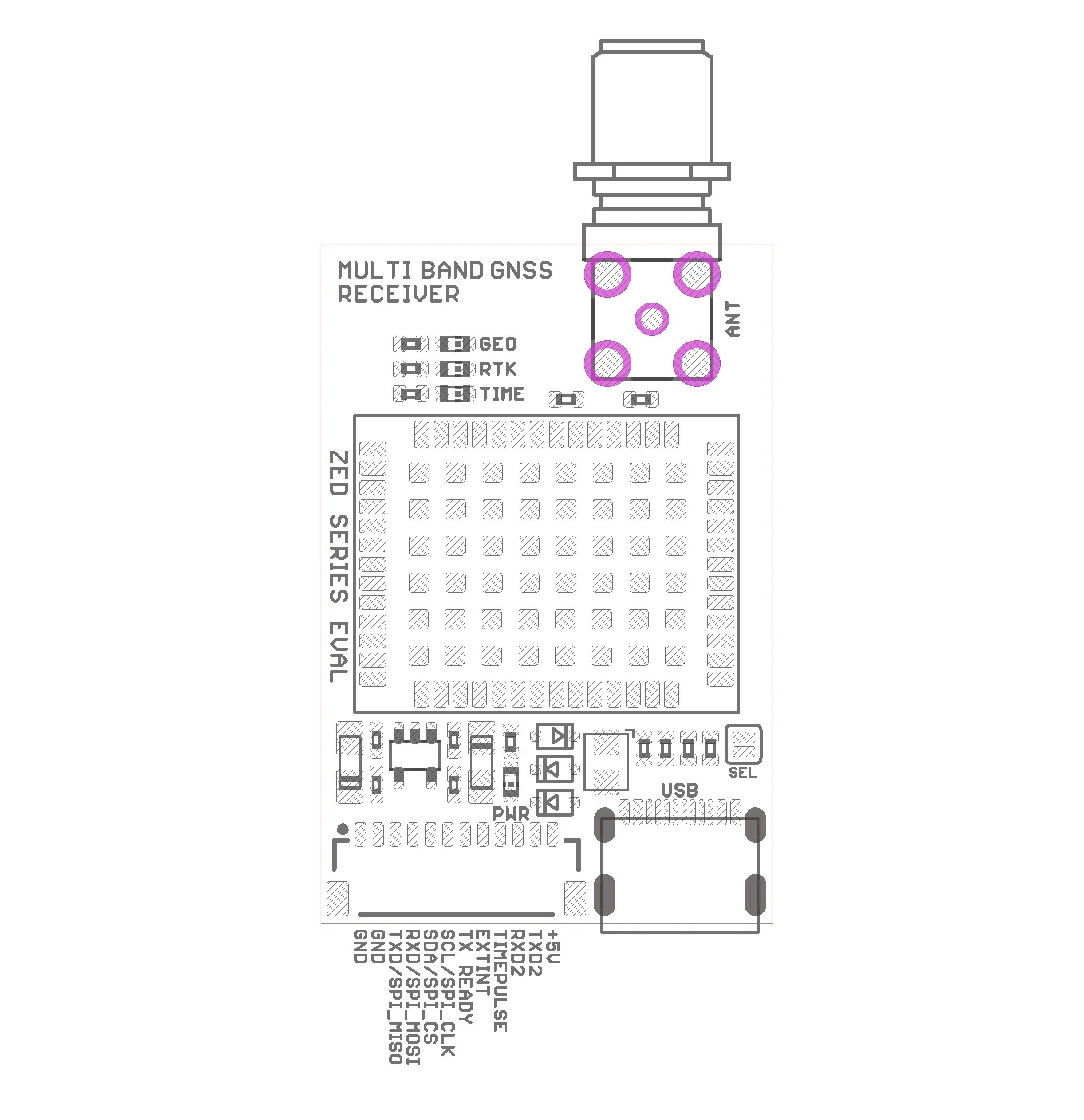 ZED-F9T-10B L1/L5/E5a high accuracy USB C timing module with SMA - Image 3