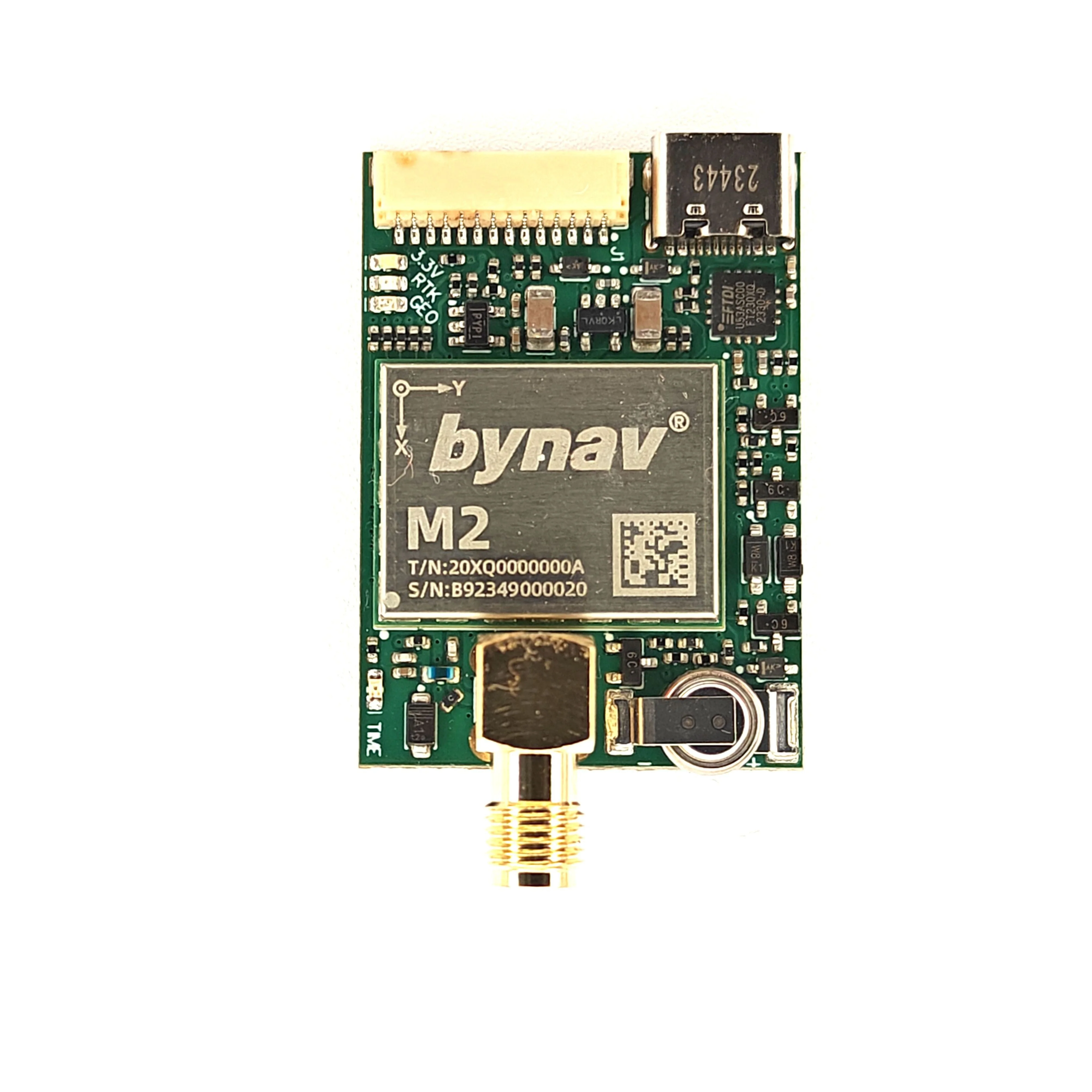 M20 RTK GNSS receiver board with USB C and JST