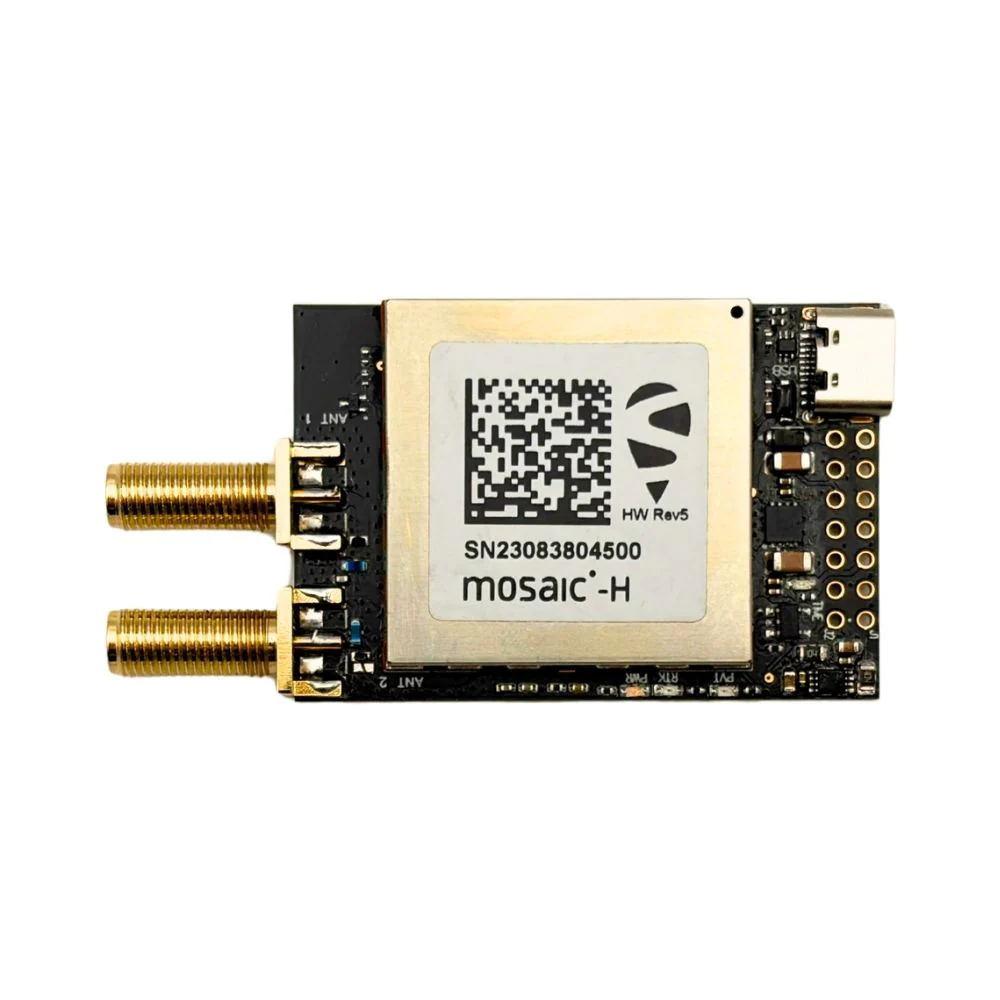 mosaic-H Dual Channel RTK InCase PIN GNSS receiver board with USB C