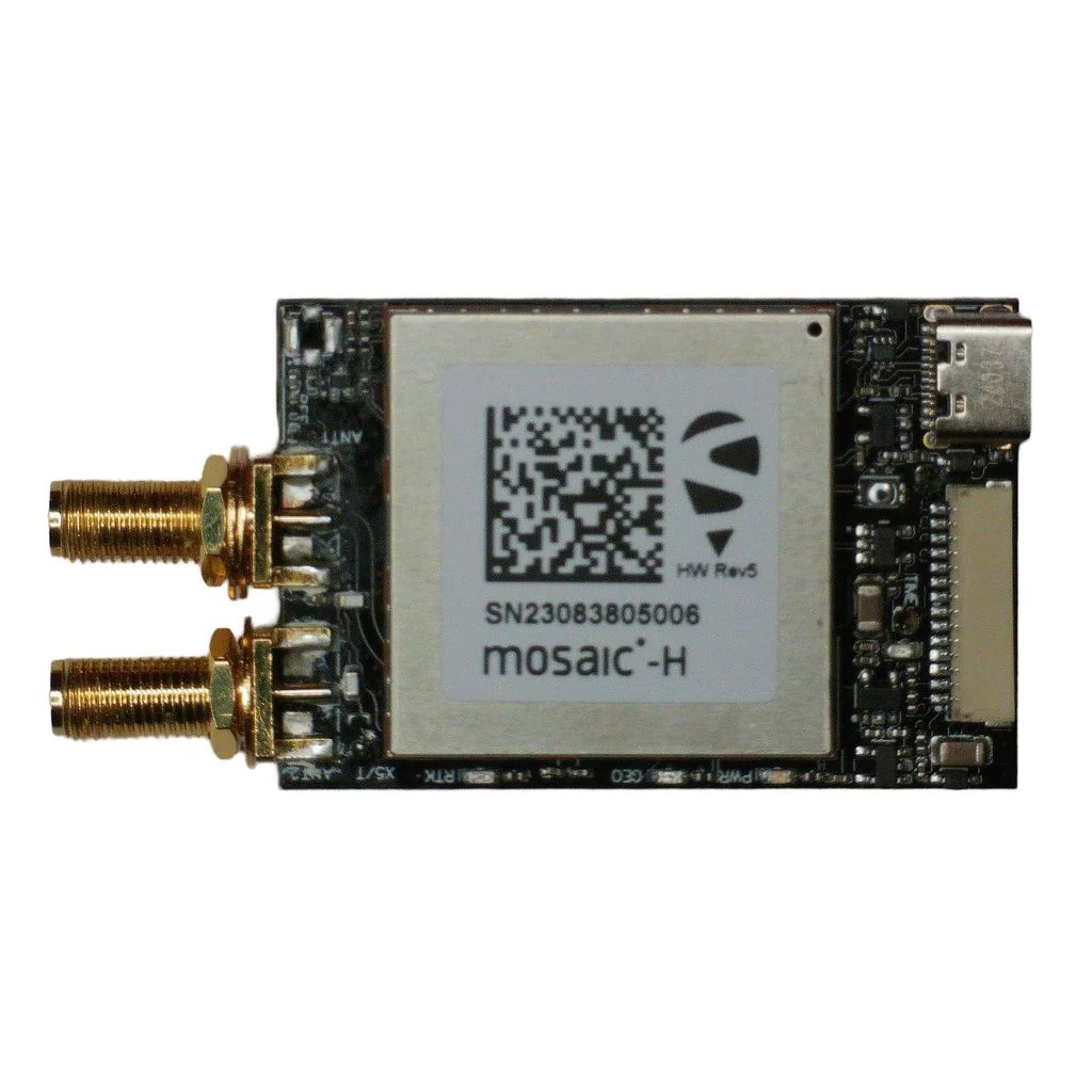 mosaic-H Dual Channel RTK InCase PIN GNSS receiver board with JST and USB C